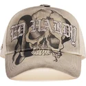 epci-curbata-bej-snapback-gothic-skull-graphic-de-ed-hardy