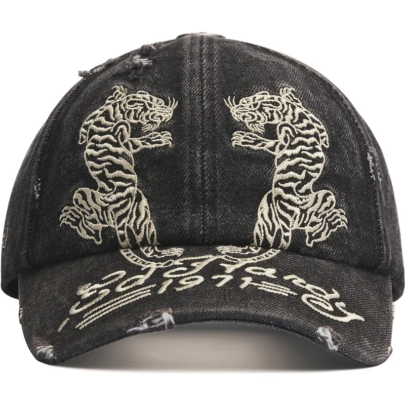 casquette-courbee-noire-ajustable-desert-tiger-ed-hardy