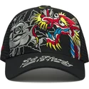 svart-trucker-keps-dragon-and-roses-graphic-fran-ed-hardy