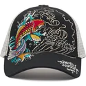 epci-curbata-negru-snapback-1971-koi-fish-de-ed-hardy