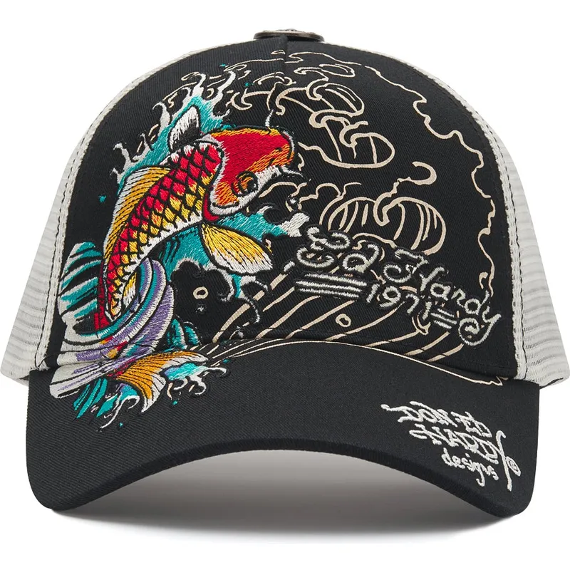 epci-curbata-negru-snapback-1971-koi-fish-de-ed-hardy