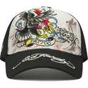 epci-curbata-alb-snapback-tattoo-eagle-graphic-de-ed-hardy