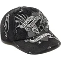 casquette-courbee-noire-ajustable-brave-hearts-ed-hardy