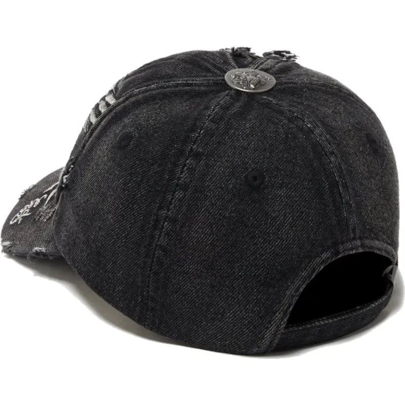 gorra-curva-negra-ajustable-brave-hearts-de-ed-hardy