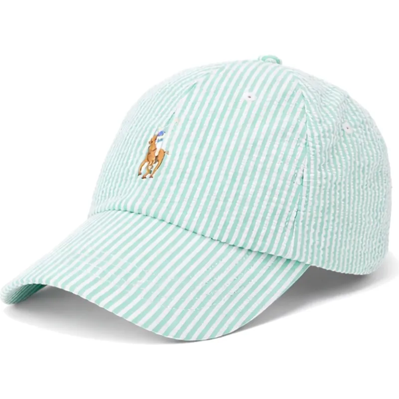 casquette-courbee-verte-ajustable-stretch-seersucker-polo-ralph-lauren