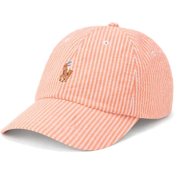 Șepci curbată portocaliu bandă reglabilă Stretch Seersucker de Polo Ralph Lauren