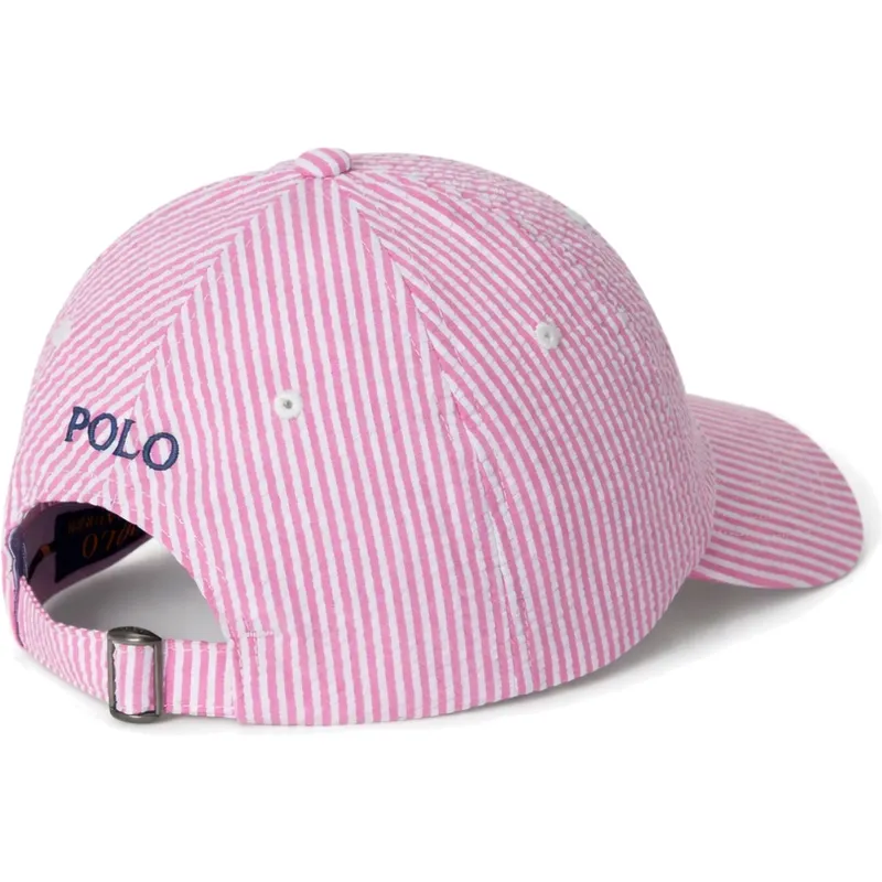 verstellbare-rosa-gebogene-kappe-stretch-seersucker-von-polo-ralph-lauren
