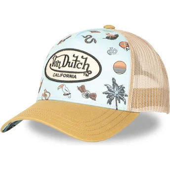 Cappellino trucker blu e marrone SUBL15 di Von Dutch