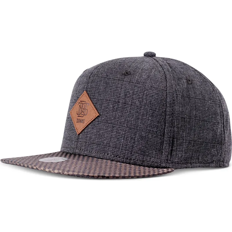 djinns-flat-brim-glencheck-grey-adjustable-cap