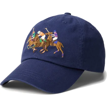 Șepci curbată bleumarin bandă reglabilă Twill Triple Pony de Polo Ralph Lauren