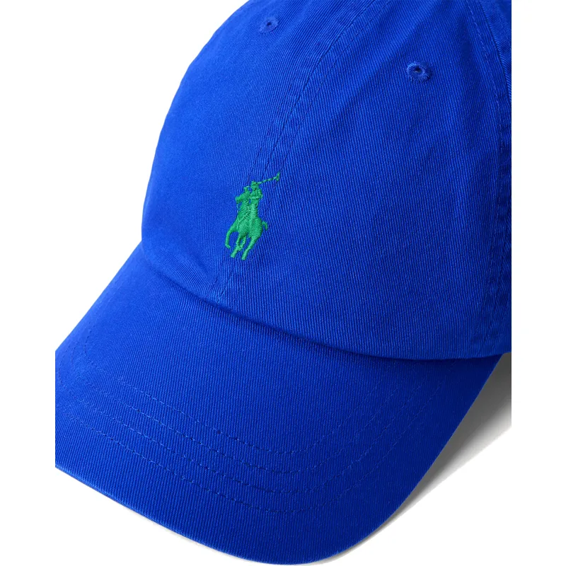 casquette-courbee-bleue-ajustable-avec-logo-vert-cotton-chino-classic-sport-polo-ralph-lauren