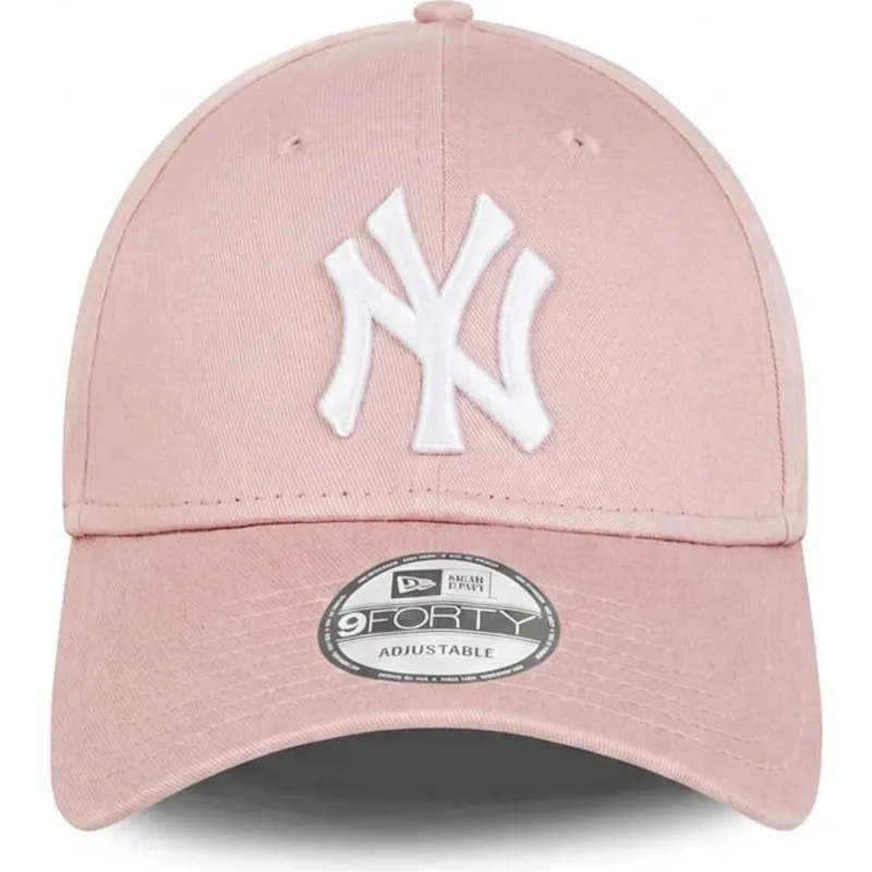 cappellino-curvo-rosa-chiaro-regolabile-con-logo-bianco-9forty-league-essential-dei-new-york-yankees-mlb-di-new-era