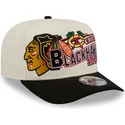 gorra-curva-beige-y-negra-snapback-9fifty-a-frame-classic-de-chicago-blackhawks-nhl-de-new-era