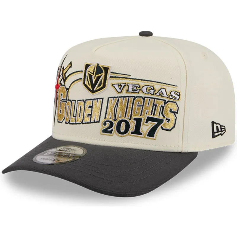casquette-courbee-beige-et-noire-snapback-9fifty-a-frame-classic-vegas-golden-knights-nhl-new-era