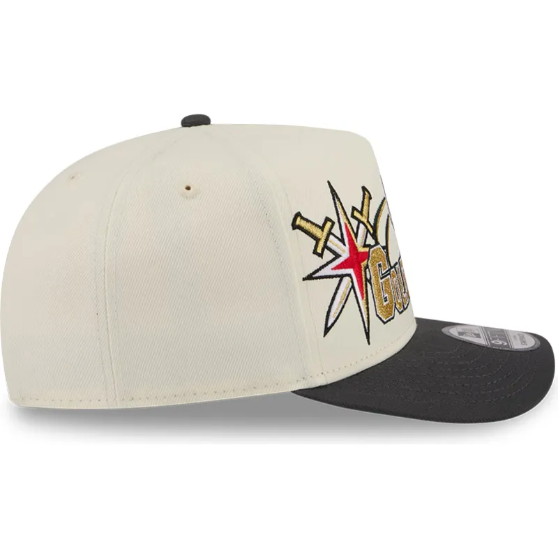 cappellino-curvo-beige-e-nero-snapback-9fifty-a-frame-classic-di-vegas-golden-knights-nhl-di-new-era