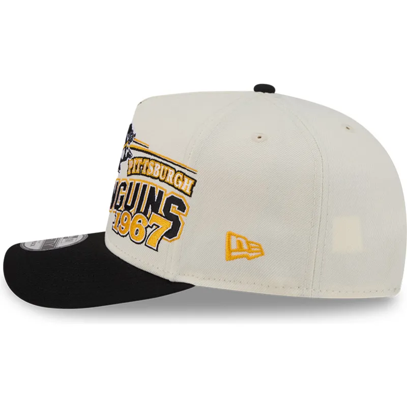 casquette-courbee-beige-snapback-9fifty-a-frame-classic-pittsburgh-penguins-nhl-new-era