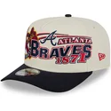 cappellino-visiera-curva-beige-e-nero-snapback-9fifty-a-frame-classic-di-atlanta-braves-mlb-di-new-era