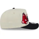 beige-und-schwarze-gebogene-snapback-kappe-9fifty-a-frame-classic-der-boston-red-sox-mlb-von-new-era