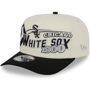 Casquette courbée beige et noire snapback 9FIFTY A Frame Classic Chicago White Sox MLB New Era