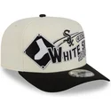 cappellino-curvo-beige-e-nero-snapback-9fifty-a-frame-classic-di-chicago-white-sox-mlb-di-new-era
