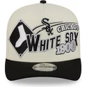 cappellino-curvo-beige-e-nero-snapback-9fifty-a-frame-classic-di-chicago-white-sox-mlb-di-new-era