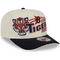 casquette-courbee-beige-et-bleue-marine-snapback-9fifty-a-frame-classic-detroit-tigers-mlb-new-era