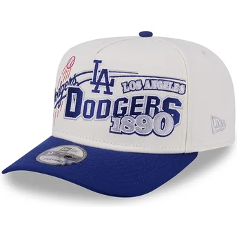 Cap curbată beige snapback 9FIFTY A Frame Classic de Los Angeles Dodgers MLB de New Era