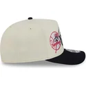 cappellino-curvo-beige-e-blu-marino-snapback-9fifty-a-frame-classic-di-new-york-yankees-mlb-di-new-era