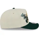 cappellino-curvo-beige-e-verde-snapback-9fifty-a-frame-classic-di-oakland-athletics-mlb-di-new-era