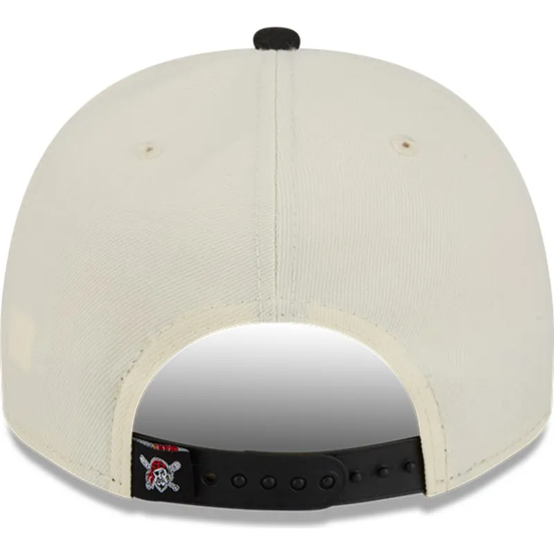 cappellino-curvo-beige-e-nero-snapback-9fifty-a-frame-classic-di-pittsburgh-pirates-mlb-di-new-era