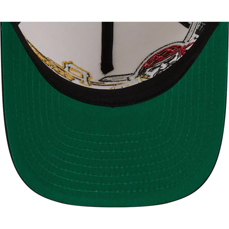 cappellino-curvo-beige-e-nero-snapback-9fifty-a-frame-classic-di-pittsburgh-pirates-mlb-di-new-era
