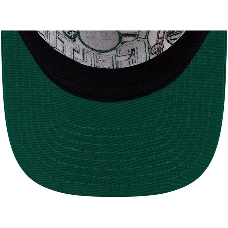 cappellino-curvo-beige-e-verde-snapback-9fifty-a-frame-classic-dei-boston-celtics-nba-di-new-era