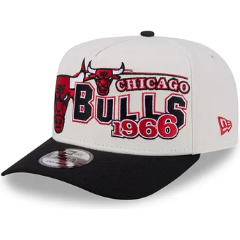 Gorra curva beige y negra snapback 9FIFTY A Frame Classic de Chicago Bulls NBA de New Era