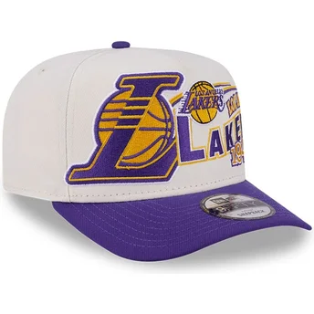 Beige och lila kurvad keps snapback 9FIFTY A Frame Classic Los Angeles Lakers NBA från New Era