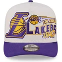 casquette-courbee-beige-et-violette-snapback-9fifty-a-frame-classic-los-angeles-lakers-nba-new-era