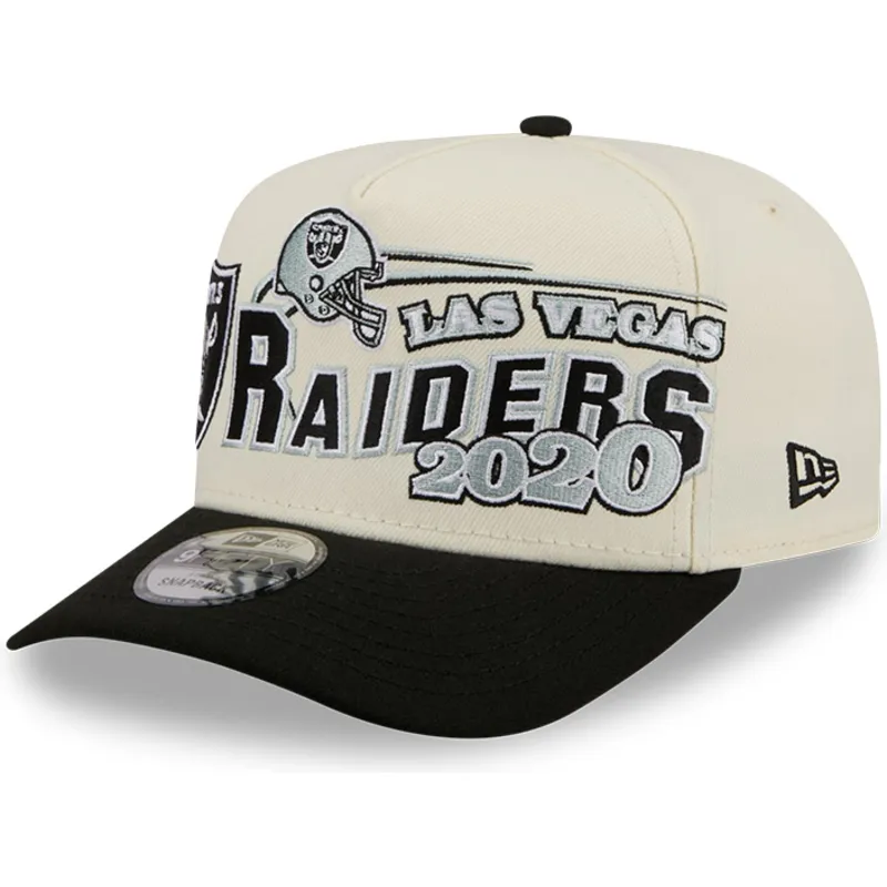 cappellino-curvo-beige-e-nero-snapback-9fifty-a-frame-classic-dei-las-vegas-raiders-nfl-di-new-era