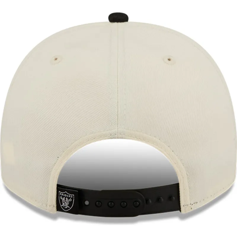 cappellino-curvo-beige-e-nero-snapback-9fifty-a-frame-classic-dei-las-vegas-raiders-nfl-di-new-era