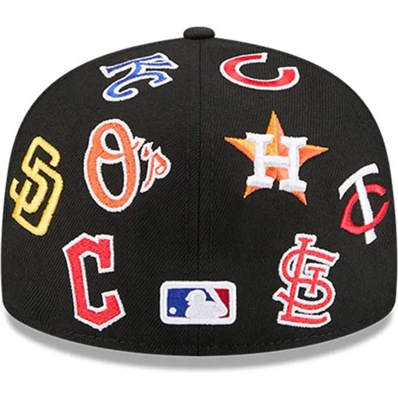 cappello-piatto-nero-aderente-59fifty-all-over-di-mlb-di-new-era
