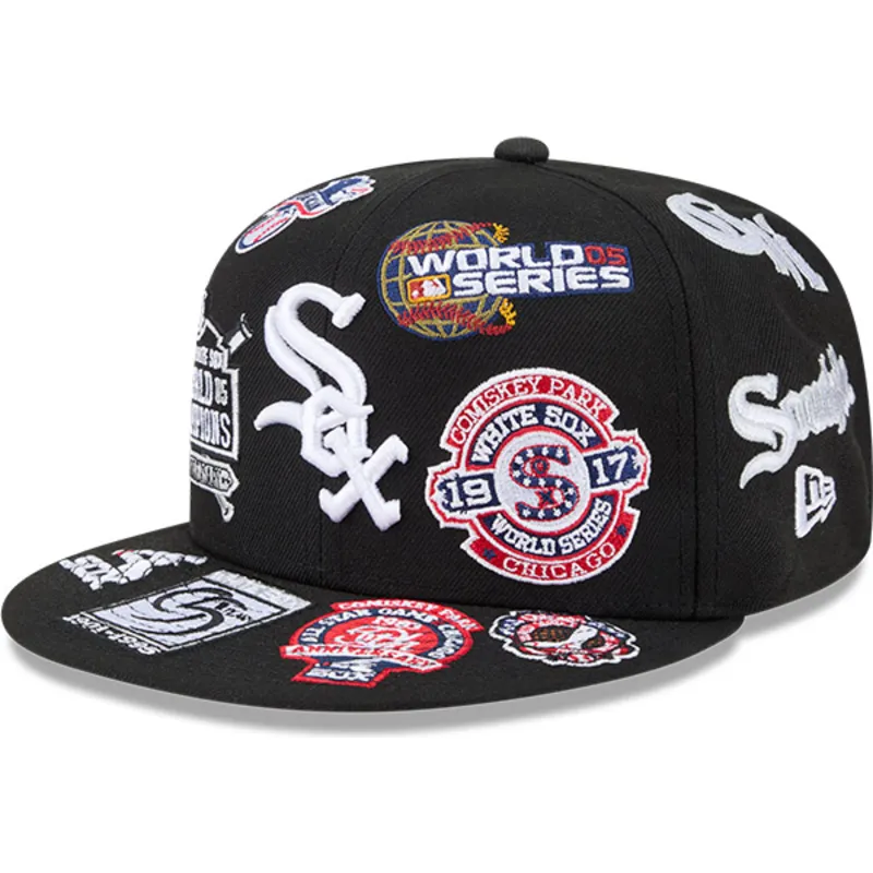 svart-platt-keps-justerad-59fifty-all-over-logos-fran-chicago-white-sox-mlb-av-new-era