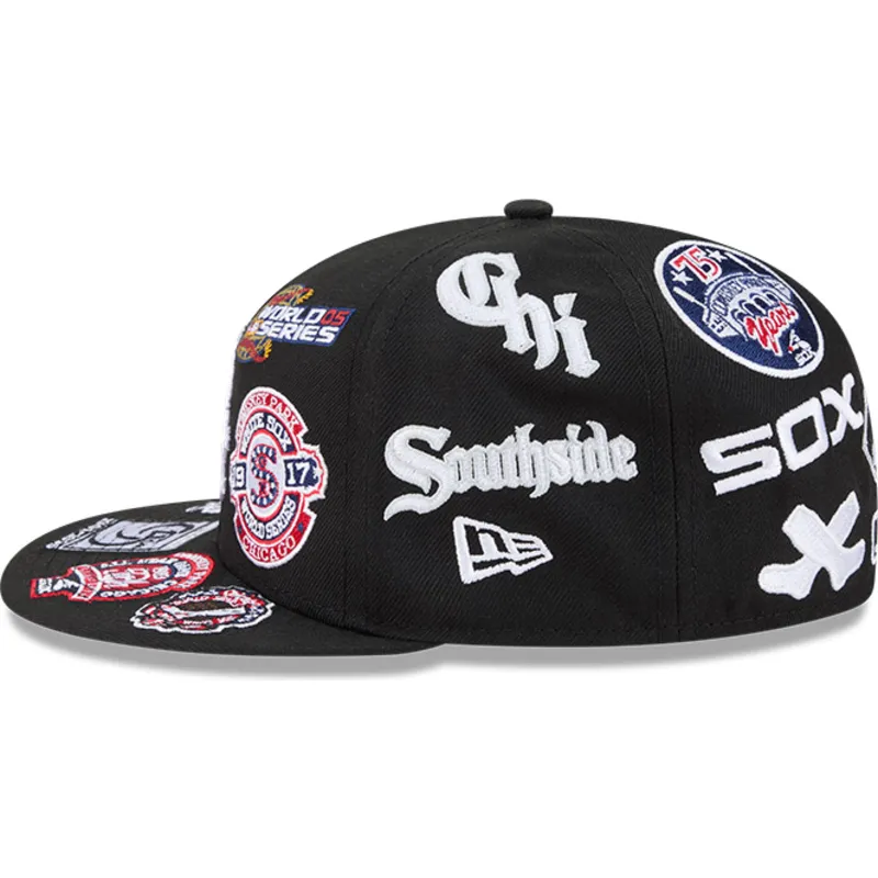 svart-platt-keps-justerad-59fifty-all-over-logos-fran-chicago-white-sox-mlb-av-new-era