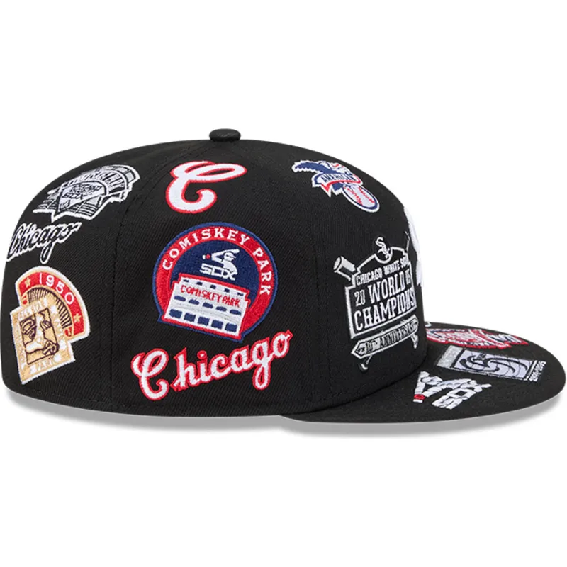 svart-platt-keps-justerad-59fifty-all-over-logos-fran-chicago-white-sox-mlb-av-new-era