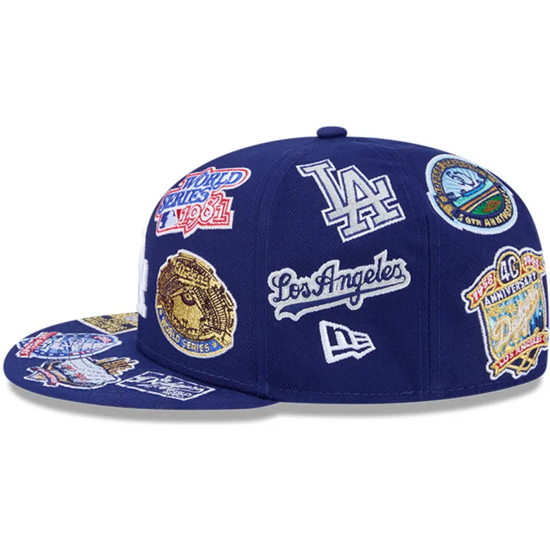 blaue-flache-verstellbare-59fifty-all-over-logos-kappe-der-los-angeles-dodgers-mlb-von-new-era