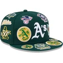 cappello-piatto-verde-chiuso-59fifty-all-over-degli-oakland-athletics-mlb-di-new-era