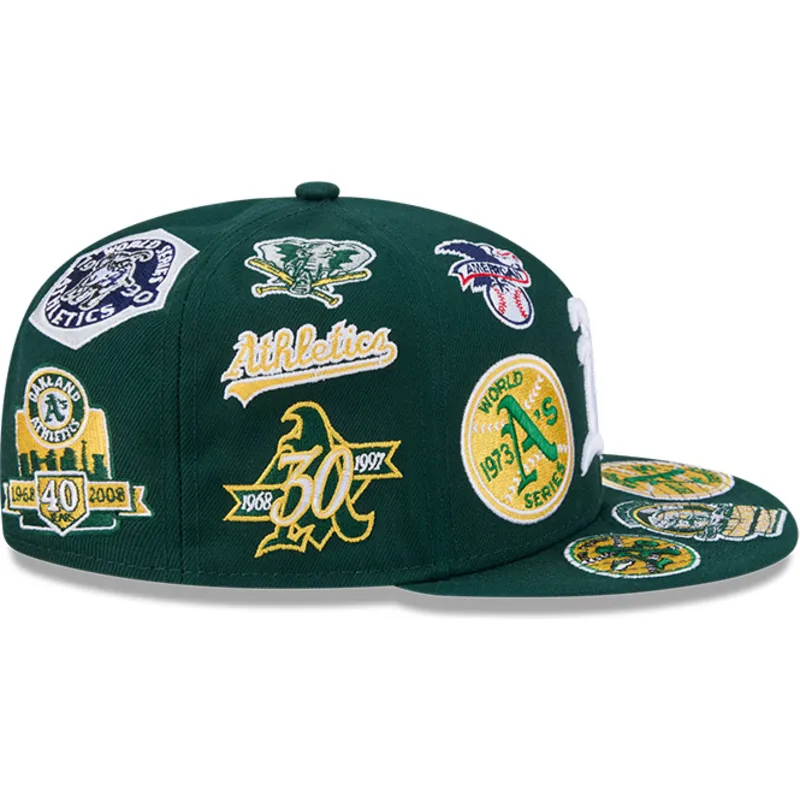 grune-enganliegende-59fifty-all-over-flat-cap-der-oakland-athletics-mlb-von-new-era