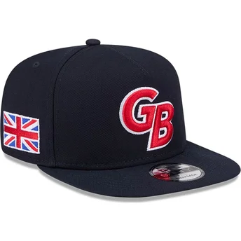 Cappello piatto blu marino snapback 9FIFTY A Frame Great Britain 2026 World Baseball Classic di New Era