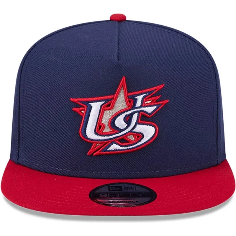 marinbla-och-rod-platt-snapback-keps-9fifty-a-frame-usa-2026-world-baseball-classic-fran-new-era
