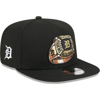 Cappello piatto nero snapback 9FIFTY A Frame Ring dei Detroit Tigers MLB di New Era