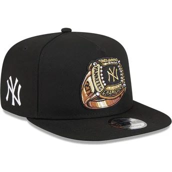 Cappello piatto nero snapback 9FIFTY A Frame Ring dei New York Yankees MLB di New Era