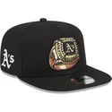 cappello-piatto-nero-snapback-9fifty-a-frame-ring-degli-oakland-athletics-mlb-di-new-era