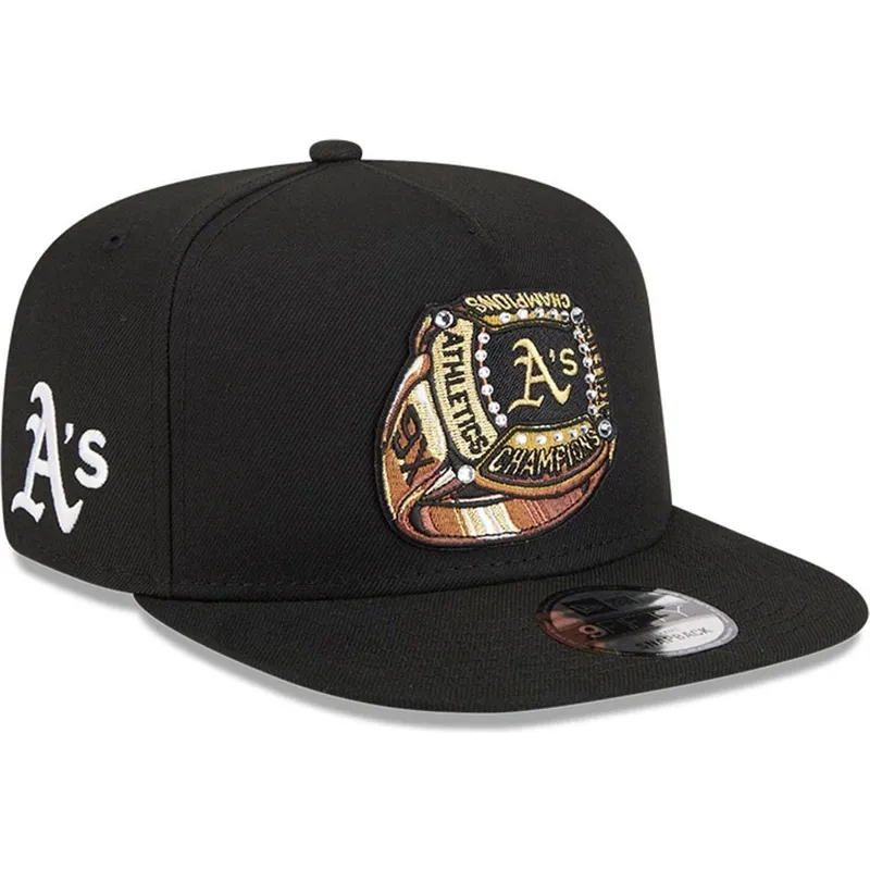 new-era-flat-brim-9fifty-a-frame-ring-oakland-athletics-mlb-black-snapback-cap